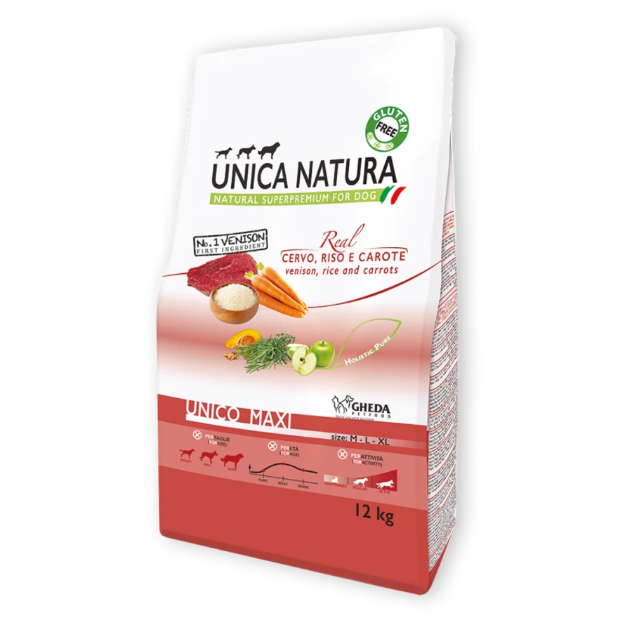 Gheda | Unica Natura Unico Maxi - Venison, szarvassal, 12 kg
