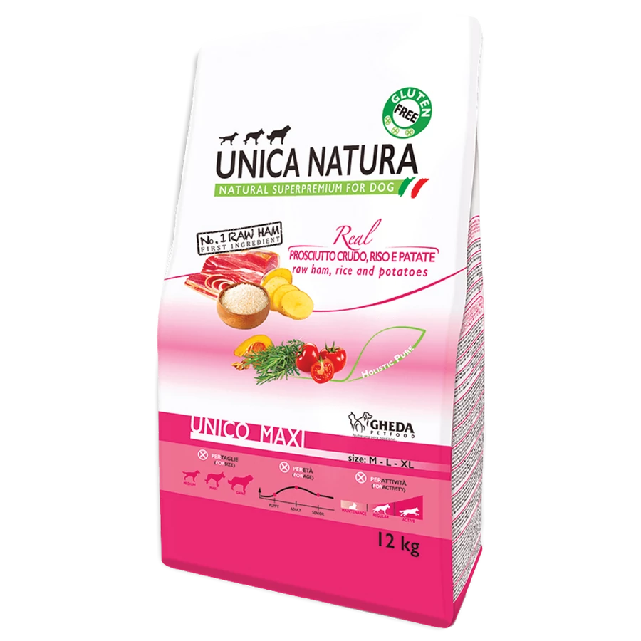 Gheda | Unica Natura Unico Maxi - Raw Ham, sonkával, 12 kg
