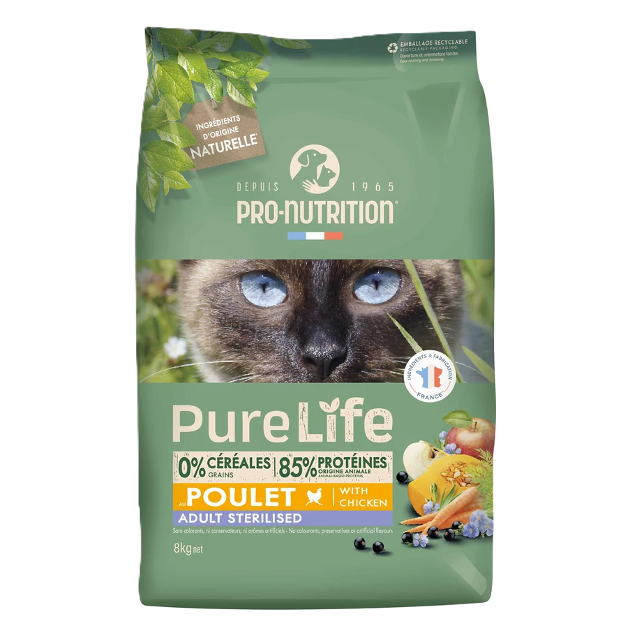 Pro-Nutrition PureLife Cat Sterilized Chicken, 8 kg